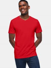 Herren V-Shirt Rot